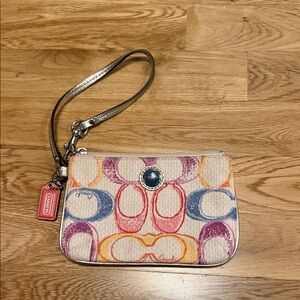 Coach Signature Multicolor Wristlet